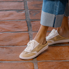 NOTICE SLIDE WOVEN SNEAKERS LT NATURAL WOVEN RAFFIA