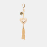 HEART TASSEL BAG CHARM GOLD