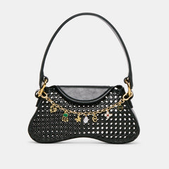 PEARL CHAIN BAG CHARM GOLD PEARL