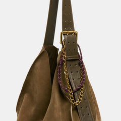 ROPE + CHAIN BAG CHARM BURGUNDY MULTI