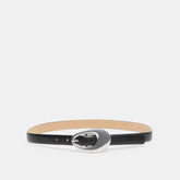 ORGANIC OVAL BUCKLE BELT BLACK SILVER