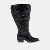 MIRLA EXTRA WIDE CALF BOOTS BLACK LEATHER