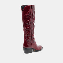 MIRLA WIDE CALF BOOTS OXBLOOD LEATHER