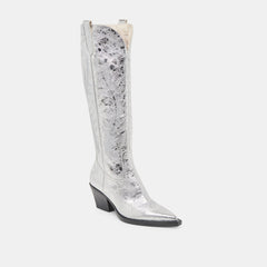 RYATT BOOTS SILVER DISTRESSED LEATHER
