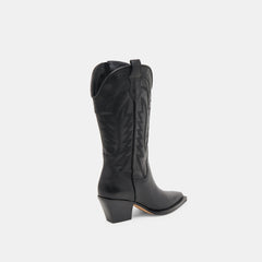 RYLAND EXTRA WIDE CALF BOOTS BLACK LEATHER