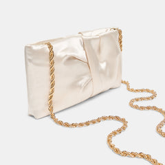 ROZEY CLUTCH WHITE SATIN