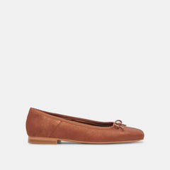 ANISA WIDE BALLET FLATS COPPER METALLIC SUEDE - re:vita