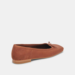 ANISA WIDE BALLET FLATS COPPER METALLIC SUEDE - re:vita