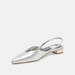 BYANCA FLATS SILVER DISTRESSED LEATHER - re:vita