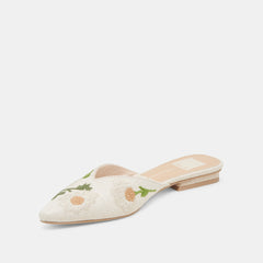 ELM FLATS WHITE FLORAL RAFFIA