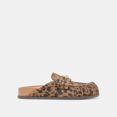 JODERO FLATS BROWN LEOPARD PRINTED SUEDE