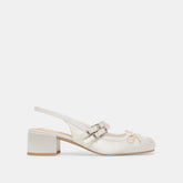 LORIS HEELS TRUE WHITE SATIN