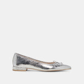 PALANI BALLET FLATS SILVER DISTRESSED LEATHER - re:vita