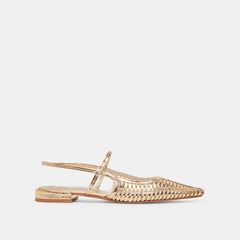 PHINLY FLATS GOLD DISTRESSED LEATHER - re:vita