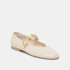 RELAN BALLET FLATS OFF WHITE LEATHER