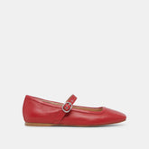 RODNI BALLET FLATS RED LEATHER - re:vita
