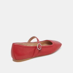 RODNI BALLET FLATS RED LEATHER - re:vita