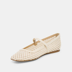 REYES BALLET FLATS WHITE WOVEN RAFFIA