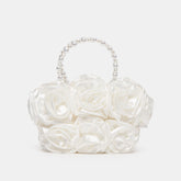 AUBREY HANDBAG WHITE SATIN