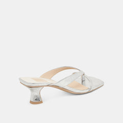 BREVEL HEELS SILVER DISTRESSED LEATHER