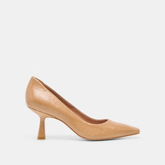 BRIONA HEELS WHISKEY EMBOSSED LEATHER