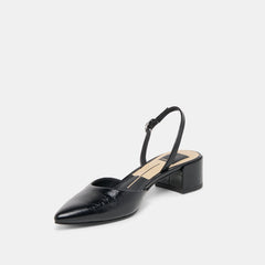 CAREL HEELS MIDNIGHT CRINKLE PATENT LEATHER