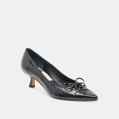 CLARIE HEELS MIDNIGHT CRINKLE PATENT LEATHER