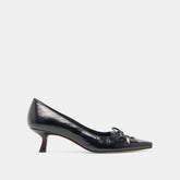 CLARIE HEELS MIDNIGHT CRINKLE PATENT LEATHER