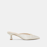 CLEO HEELS OFF WHITE SATIN