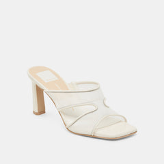 GITEL WIDE HEELS OFF WHITE MESH