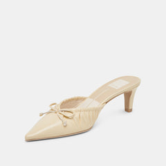 KAIRI MID HEELS LIGHT YELLOW CRINKLE PATENT