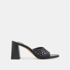 MARGOE HEELS BLACK WOVEN STELLA