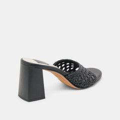 MARGOE HEELS BLACK WOVEN STELLA