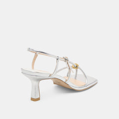 MYLEE HEELS SILVER DISTRESSED LEATHER