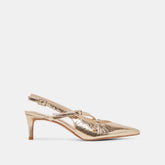 PAMLA MID WIDE HEELS LIGHT GOLD DISTRESSED LEATHER - re:vita