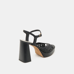 PEYTEN WIDE HEELS BLACK WOVEN STELLA