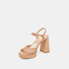 PEYTEN WIDE HEELS CAFE WOVEN STELLA