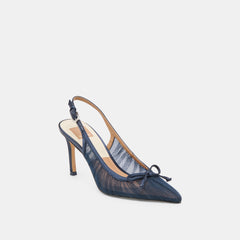 YELA HEELS NAVY TULLE