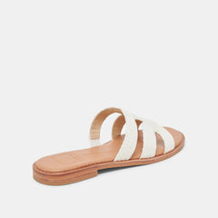 EMON WIDE SANDALS WHITE RAFFIA