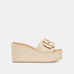 JILIAN WEDGES LT NATURAL RAFFIA