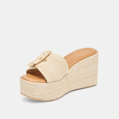 JILIAN WEDGES LT NATURAL RAFFIA