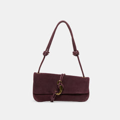 ALICE SHOULDER BAG BURGUNDY SUEDE