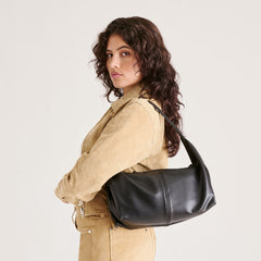 BILLY SHOULDER BAG BLACK LEATHER