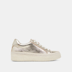 LENNIX SNEAKERS LIGHT GOLD METALLIC LEATHER - re:vita