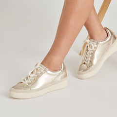 LENNIX SNEAKERS LIGHT GOLD METALLIC LEATHER - re:vita
