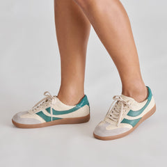 MERIT SNEAKERS WHITE GREEN LEATHER