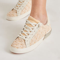 ZINA FLORAL SNEAKERS CREME FLORAL RAFFIA