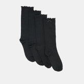 2 PACK LETTUCE EDGE BOW SOCKS BLACK