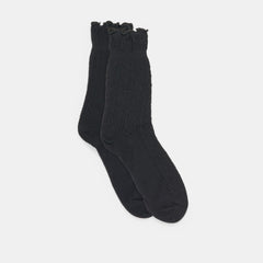 POINTELLE SOCKS BLACK