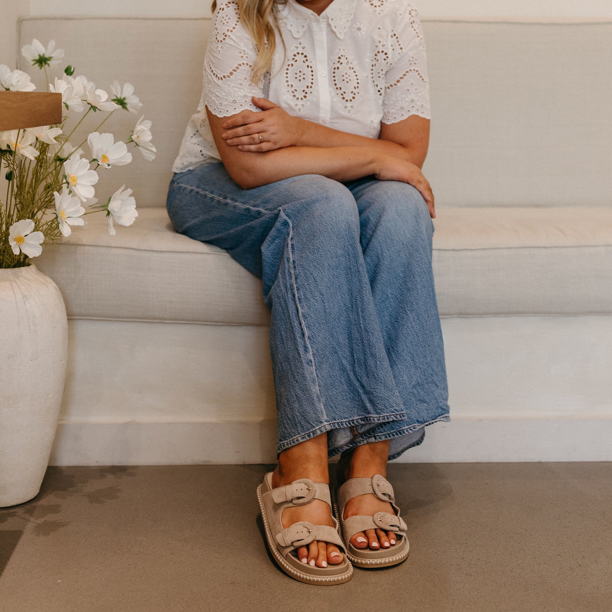 SHAUNY SANDALS DK TAUPE SUEDE